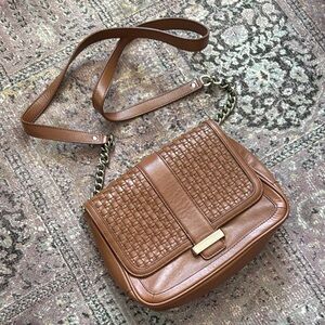 Banana Republic Brown Crossbody Bag with Quilted Leather